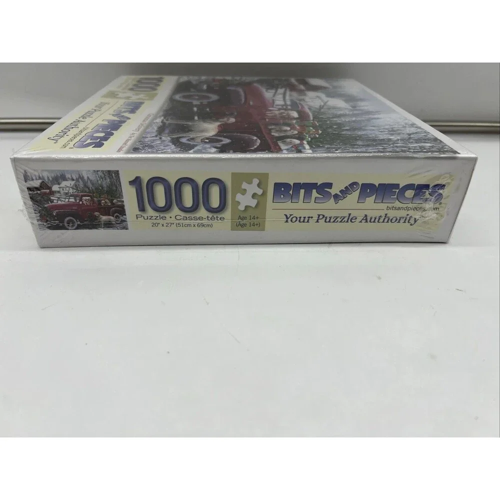 Bits and Pieces 1000 Puzzle #46975 Christmas Delivery 20”x27” Dog Truck Snow New
